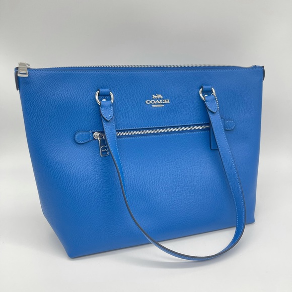 Coach Xgrain Leather Gallery Tote Bag Vivid Blue - Picture 13 of 14